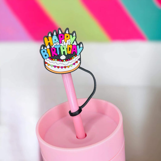 Birthday Straw Topper | Tumbler Accessories | Straw Cover | Fits 8mm/10mm Straws | Straw Topper