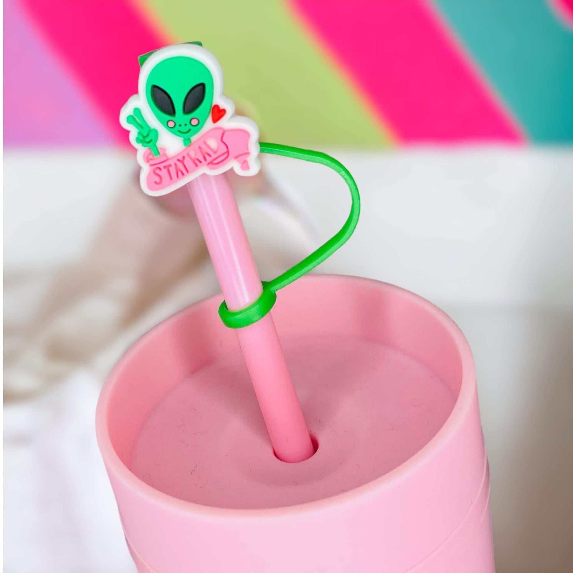 Alien Straw Topper | Tumbler Accessories | Straw Cover | Fits 8mm/10mm Straws | Straw Topper