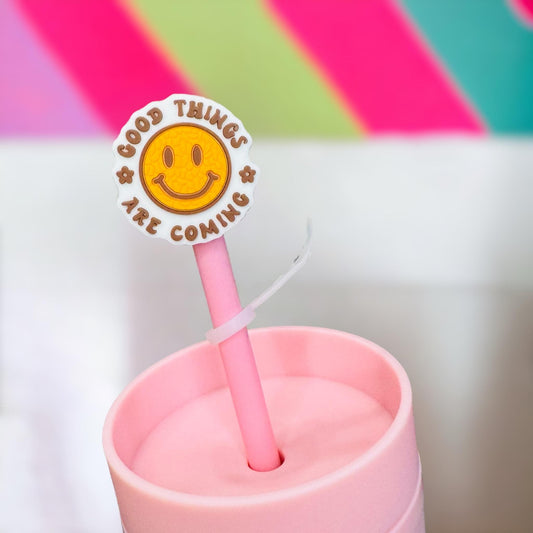 Good Things Are Coming Straw Topper | Tumbler Accessories | Straw Cover | Fit For 10mm Straws | Straw Topper