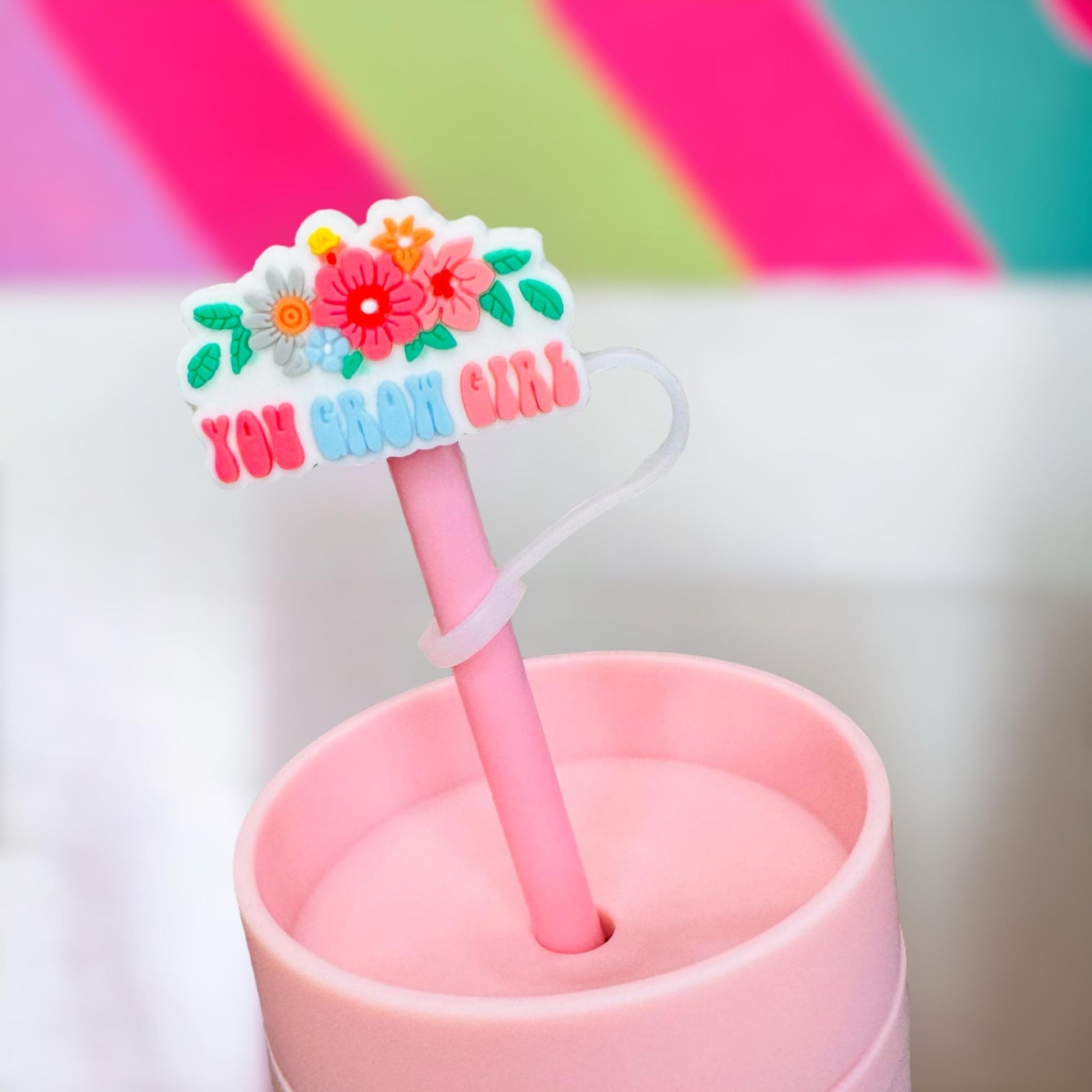 You Grow Girl Straw Topper | Tumbler Accessories | Straw Cover | Fit For 10mm Straws | Straw Topper