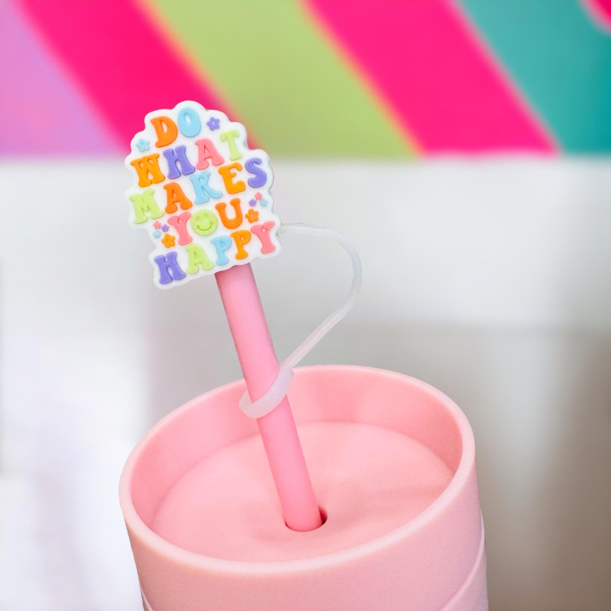 Do What Makes You Happy Straw Topper | Tumbler Accessories | Straw Cover | Fit For 10mm Straws | Straw Topper