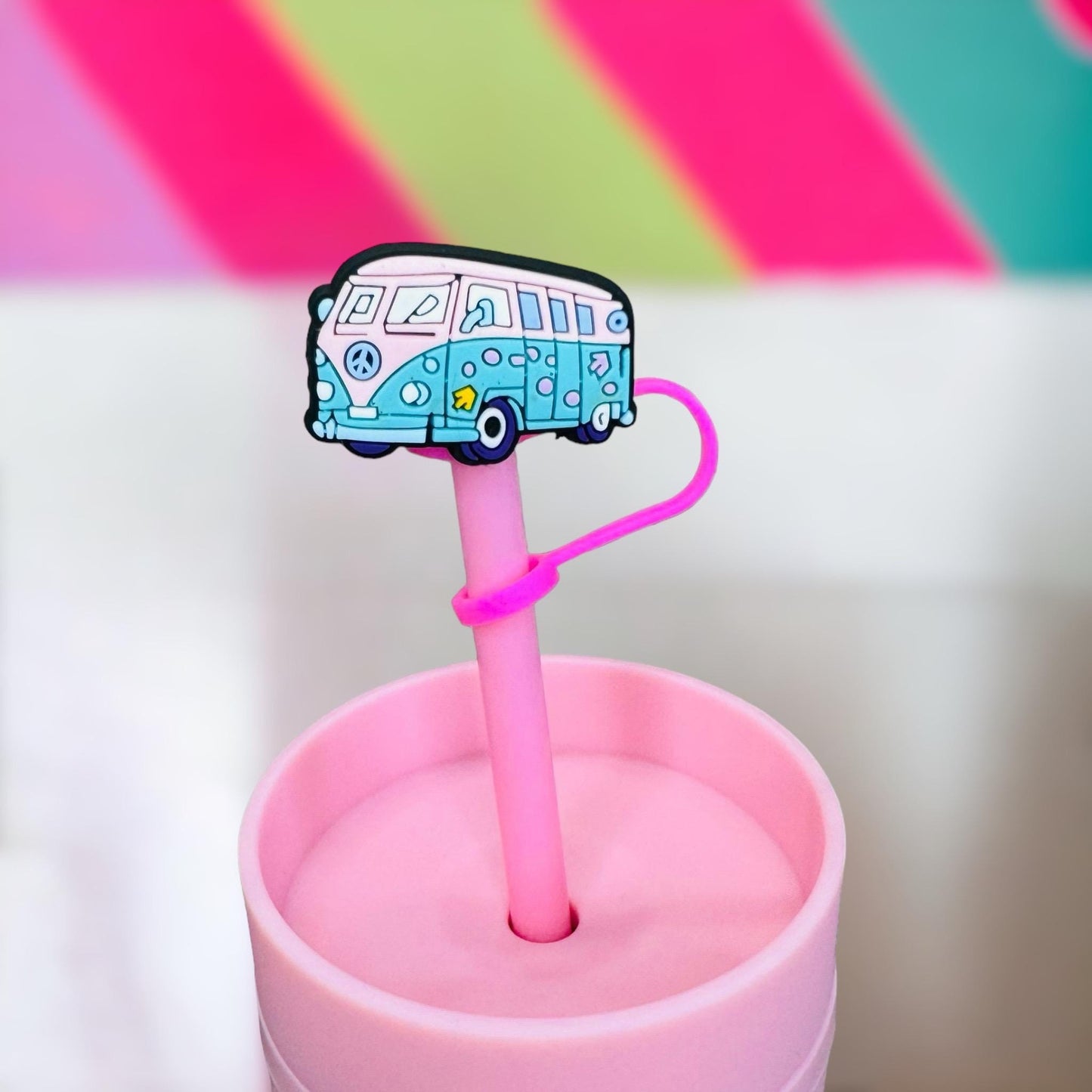 Groovy Bus Straw Topper | Tumbler Accessories | Straw Cover | Fits 10mm Straws | Straw Topper