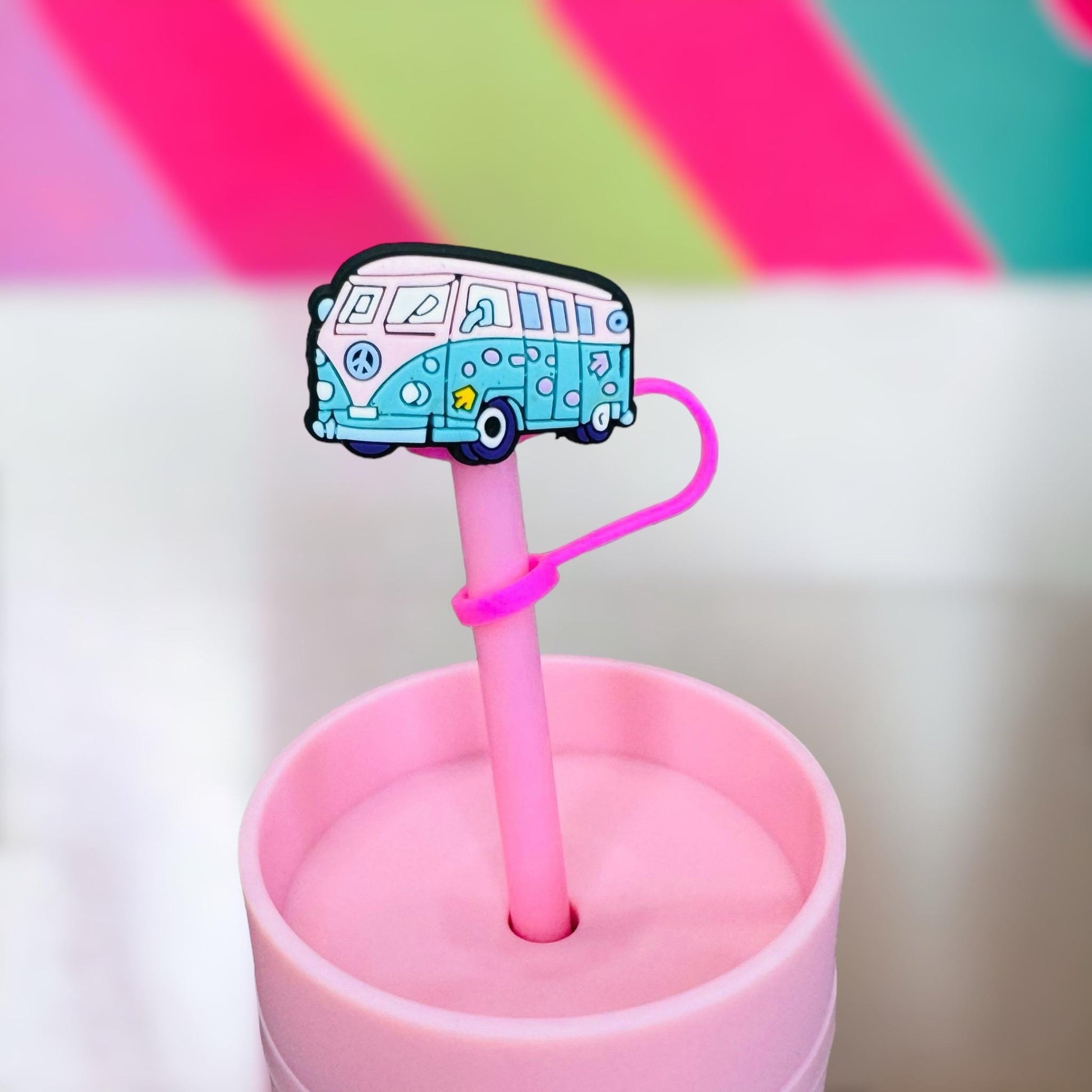 Groovy Bus Straw Topper | Tumbler Accessories | Straw Cover | Fits 10mm Straws | Straw Topper