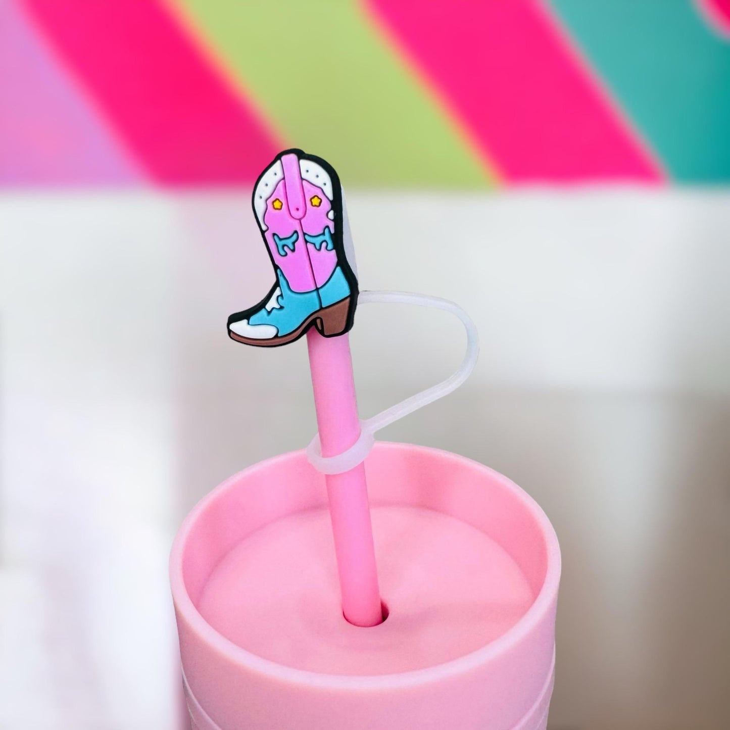 Western Boot Straw Topper | Tumbler Accessories | Straw Cover | Fits 10mm Straws | Straw Topper