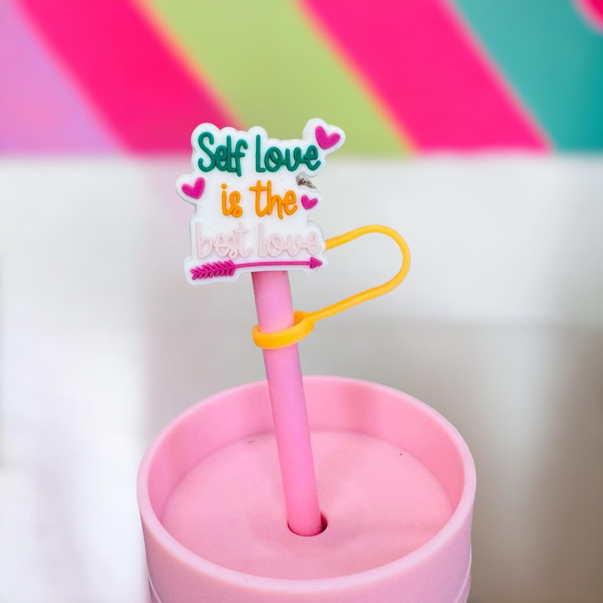 Self Love Straw Topper | Tumbler Accessories | Straw Cover | Fits 10mm Straws | Straw Topper