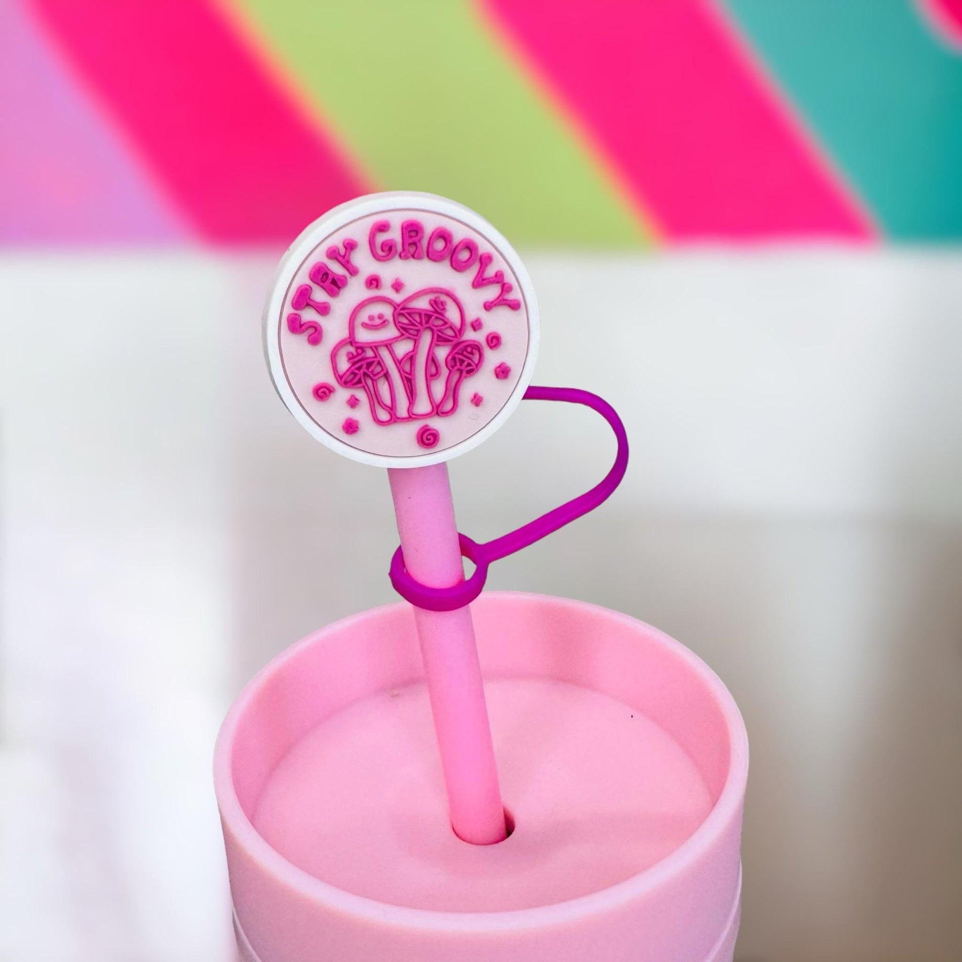 Stay Groovy Straw Topper | Tumbler Accessories | Straw Cover | Fits 10mm Straws | Straw Topper