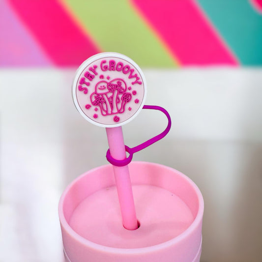 Stay Groovy Straw Topper | Tumbler Accessories | Straw Cover | Fits 10mm Straws | Straw Topper