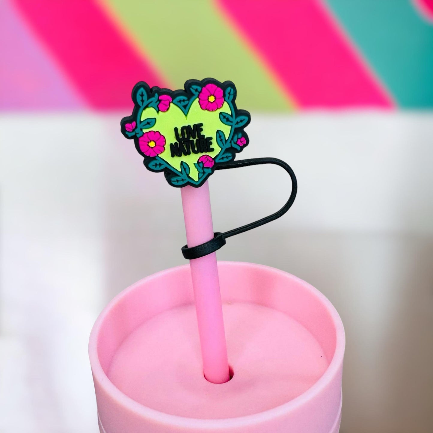 Love Nature Straw Topper | Tumbler Accessories | Straw Cover | Fits 10mm Straws | Straw Topper
