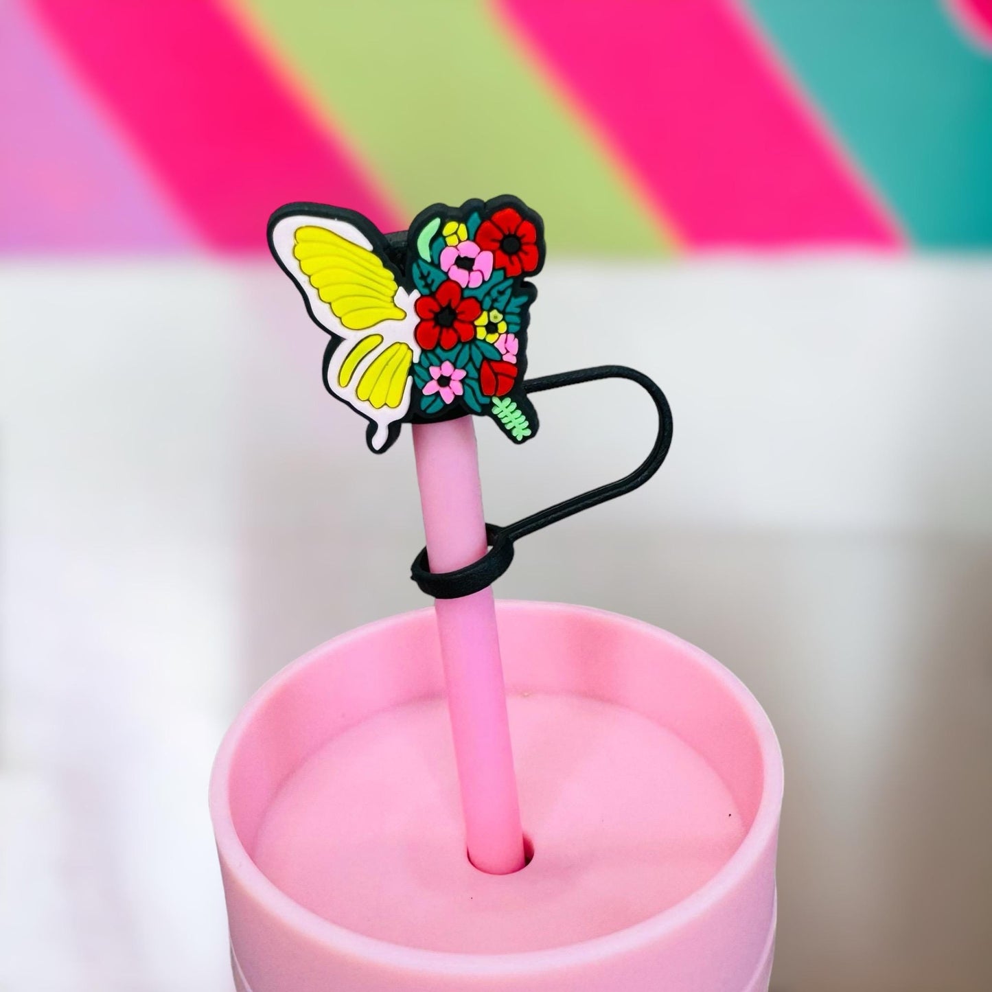 Nature Butterfly Straw Topper | Tumbler Accessories | Straw Cover | Fits 10mm Straws | Straw Topper