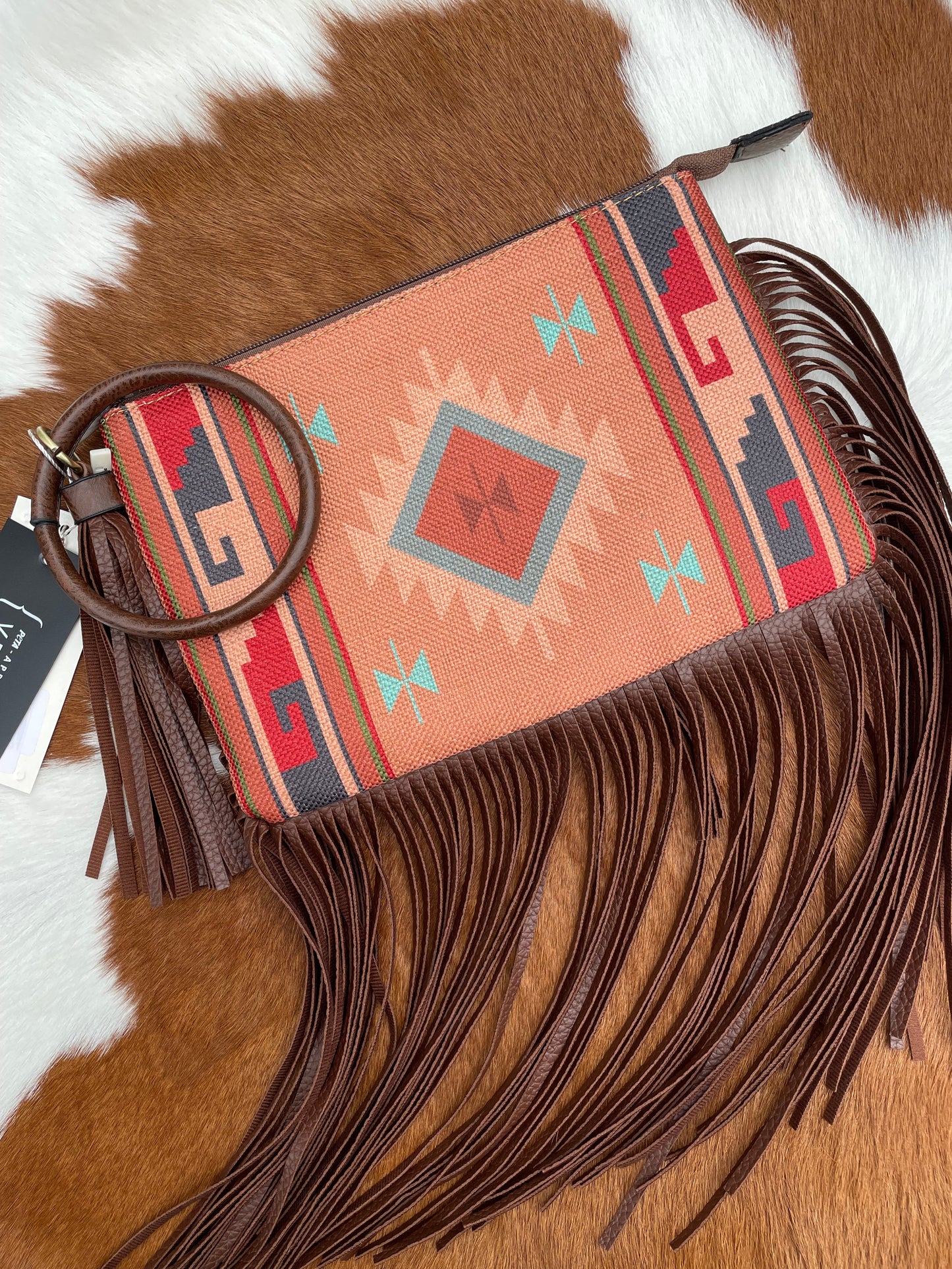 Aztec Long Fringe Bangle Clutch