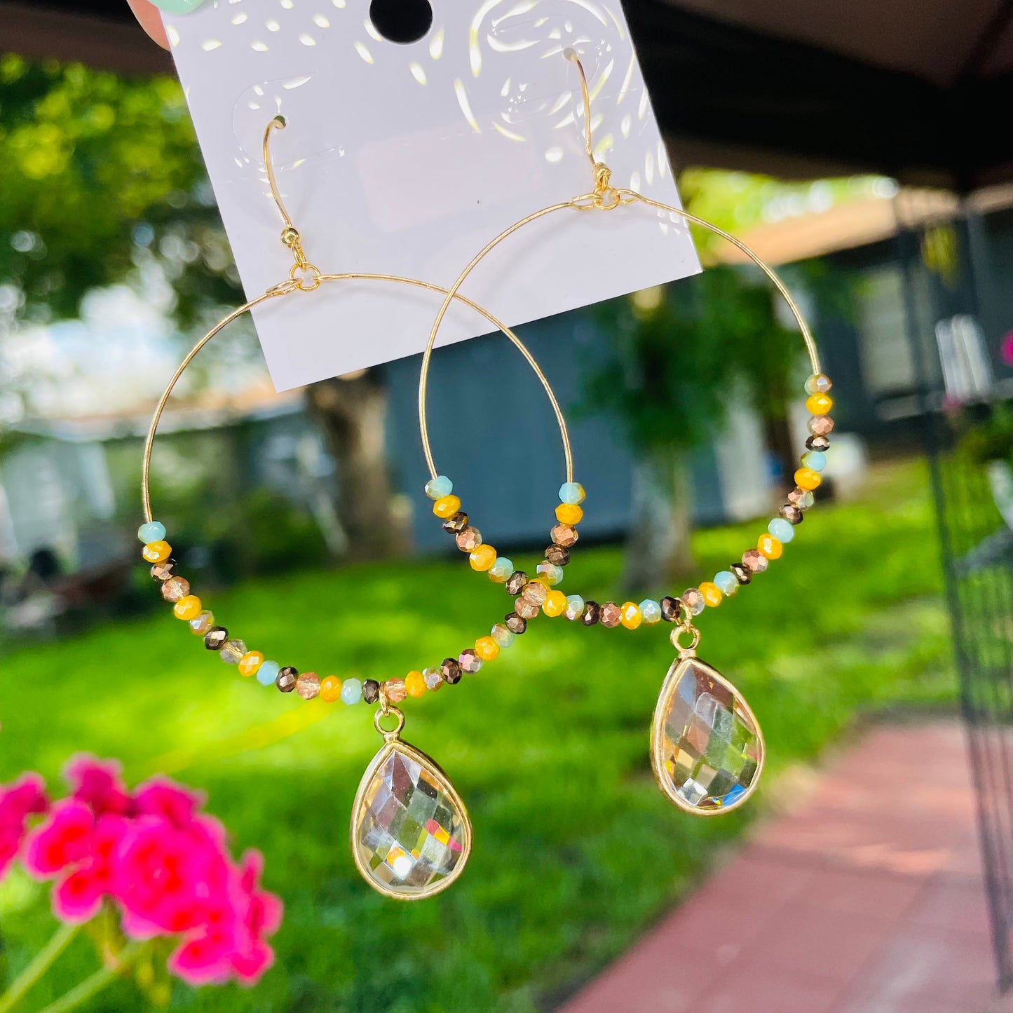 Teardrop Hoop Dangle