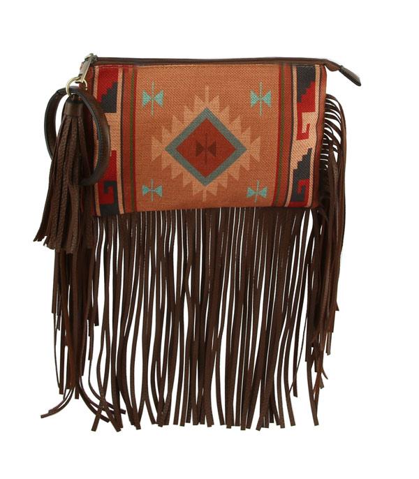 Aztec Long Fringe Bangle Clutch